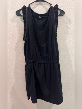 ♥️Forever 21 Black Ruffle-Trim Sleeveless Mini Dress